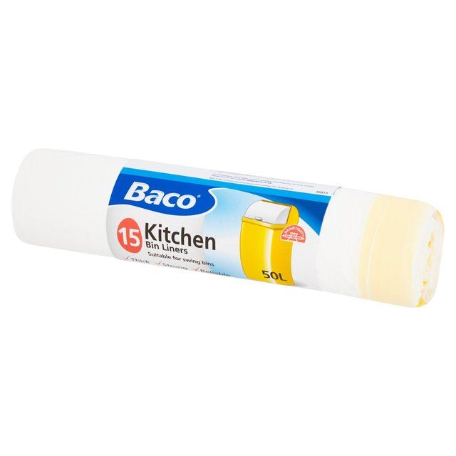 Baco Draw String Swing Bin Liners 50L   15 per pack - McGrocer