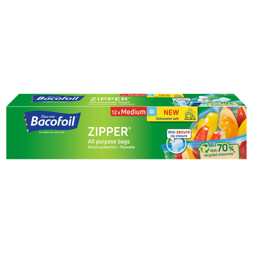 Bacofoil All Purpose Zipper Bags 12 Medium