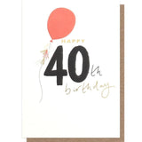 Balloon Happy 40th Birthday Card