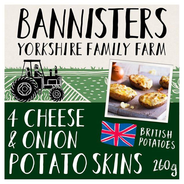 Bannisters Farm 4 Cheese & Onion Baked Potato Skins   260g - McGrocer