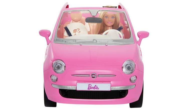 Barbie Doll & Fiat 500 Vehicle Toy Car Playset