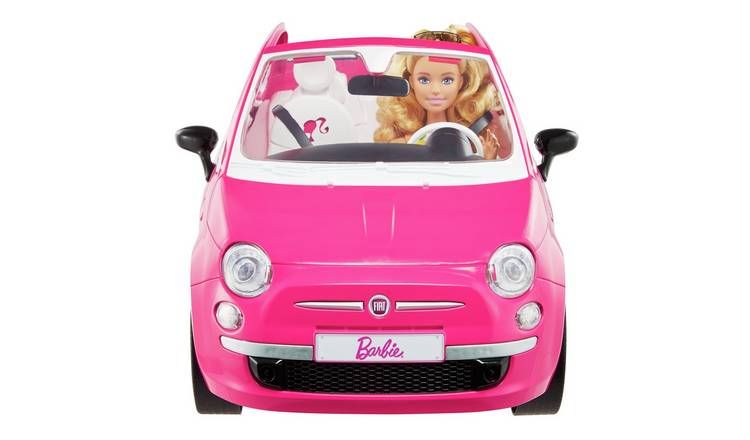 Barbie Pink Fiat 500 Car and Doll Playset