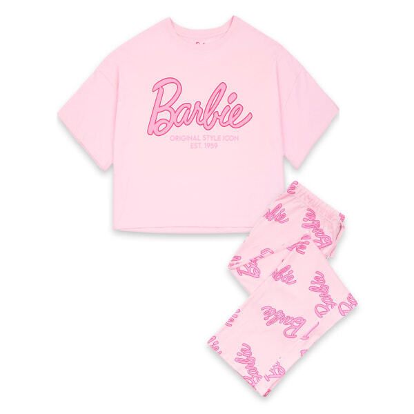 Barbie Womens Logo Pyjama Set (M)