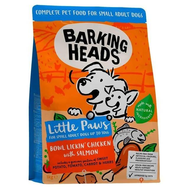 Barking Heads Little Paws Bowl Lickin Chicken with Salmon 1kg