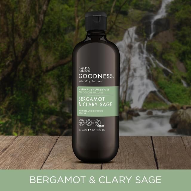 Baylis & Harding Goodness Mens Shower Gel - Bergamot & Clary Sage   500ml - McGrocer
