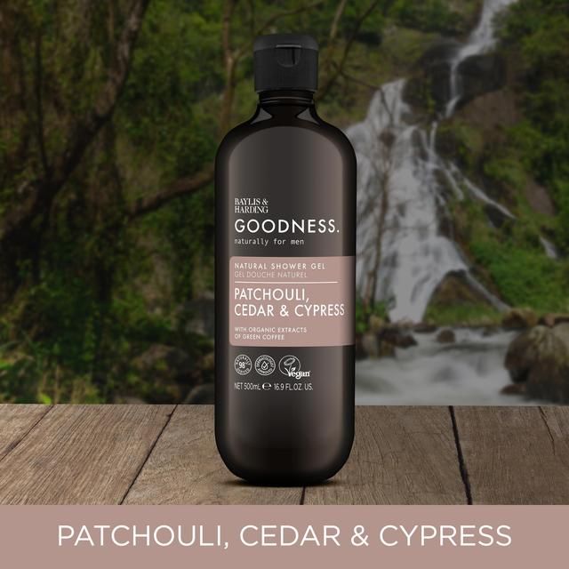 Baylis & Harding Goodness Mens Shower Gel - Patchouli Cedar & Cypress   500ml - McGrocer