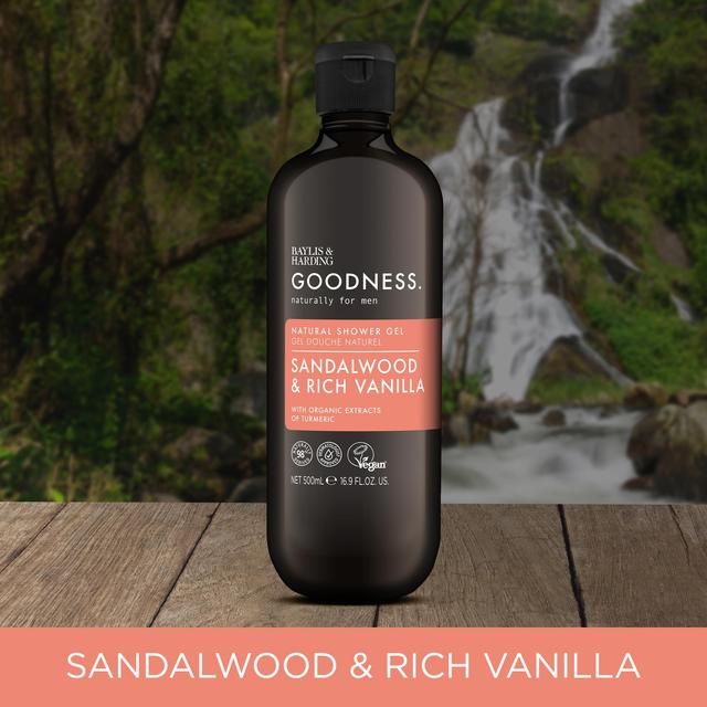 Baylis & Harding Goodness Mens Shower Gel - Sandalwood & Rich Vanilla   500ml - McGrocer