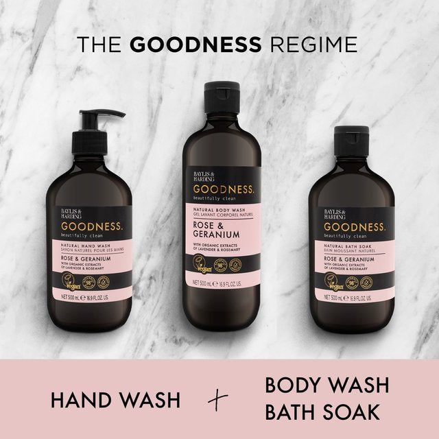 Baylis & Harding Goodness Rose & Geranium Body Wash   500ml - McGrocer