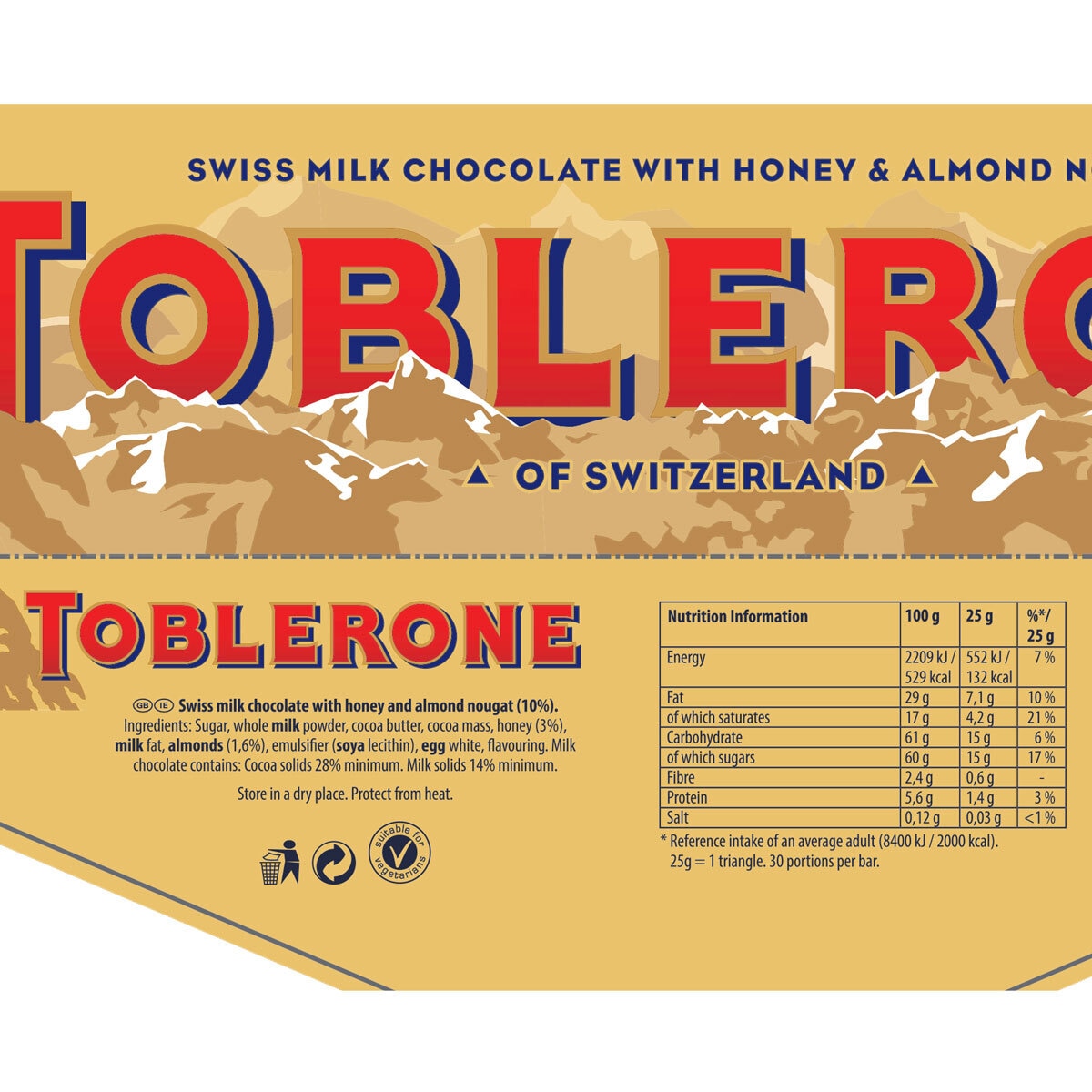 Toblerone Swiss Milk Chocolate, 750g GOODS Costco UK