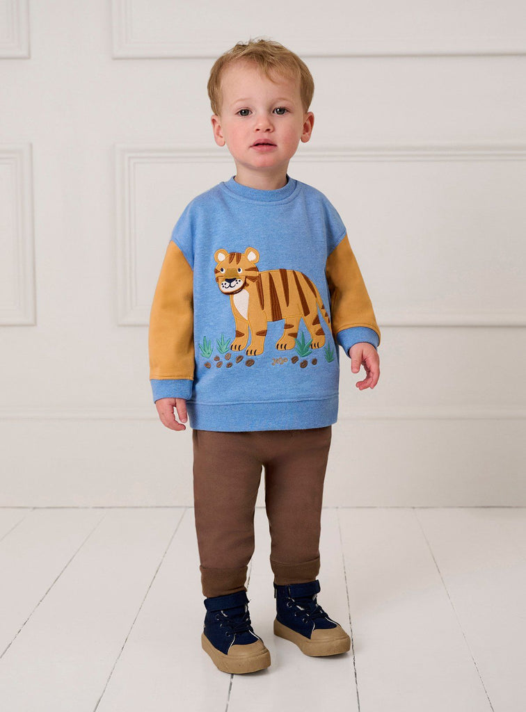 JOJO MAMAN BÉBÉ Tiger Applique Sweatshirt & Jogger Set 6-7 Years