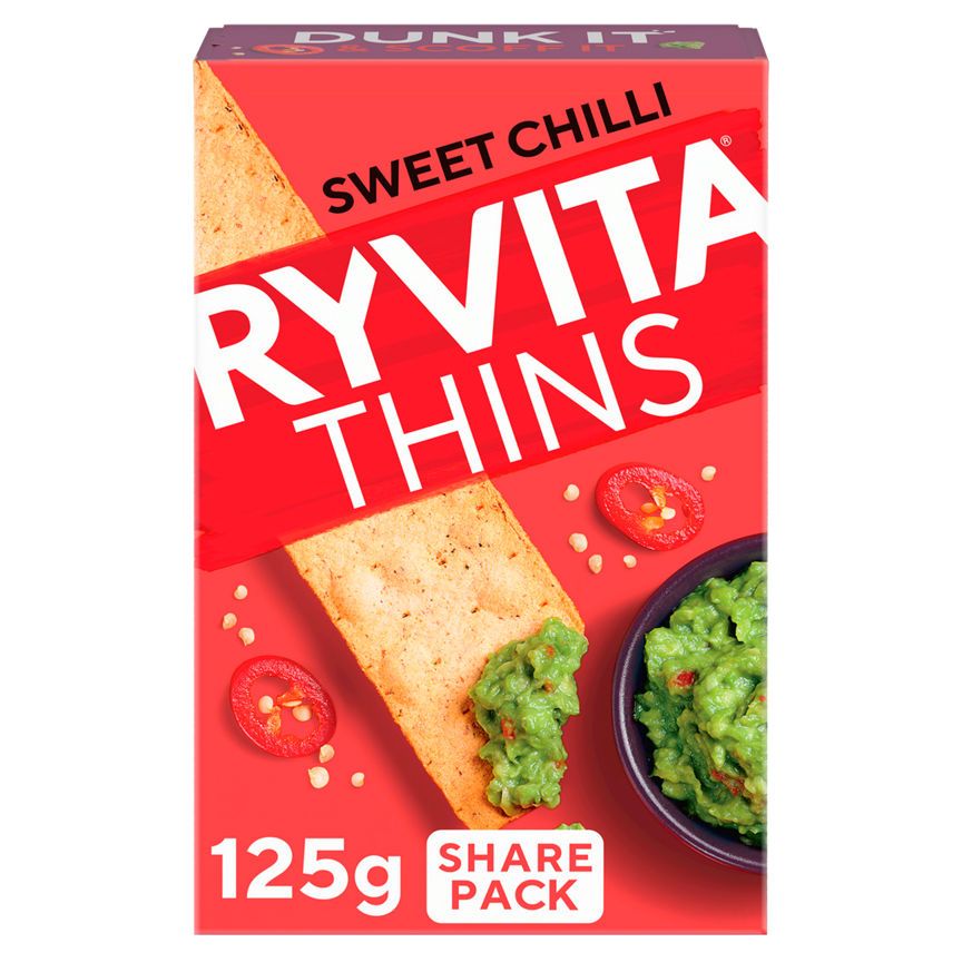 Ryvita Thins Sweet Chilli Flatbread Crackers 125g