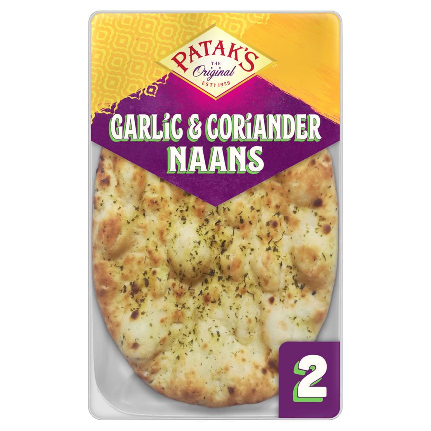 Patak's The Original 2 Flame Baked Garlic & Coriander Naans