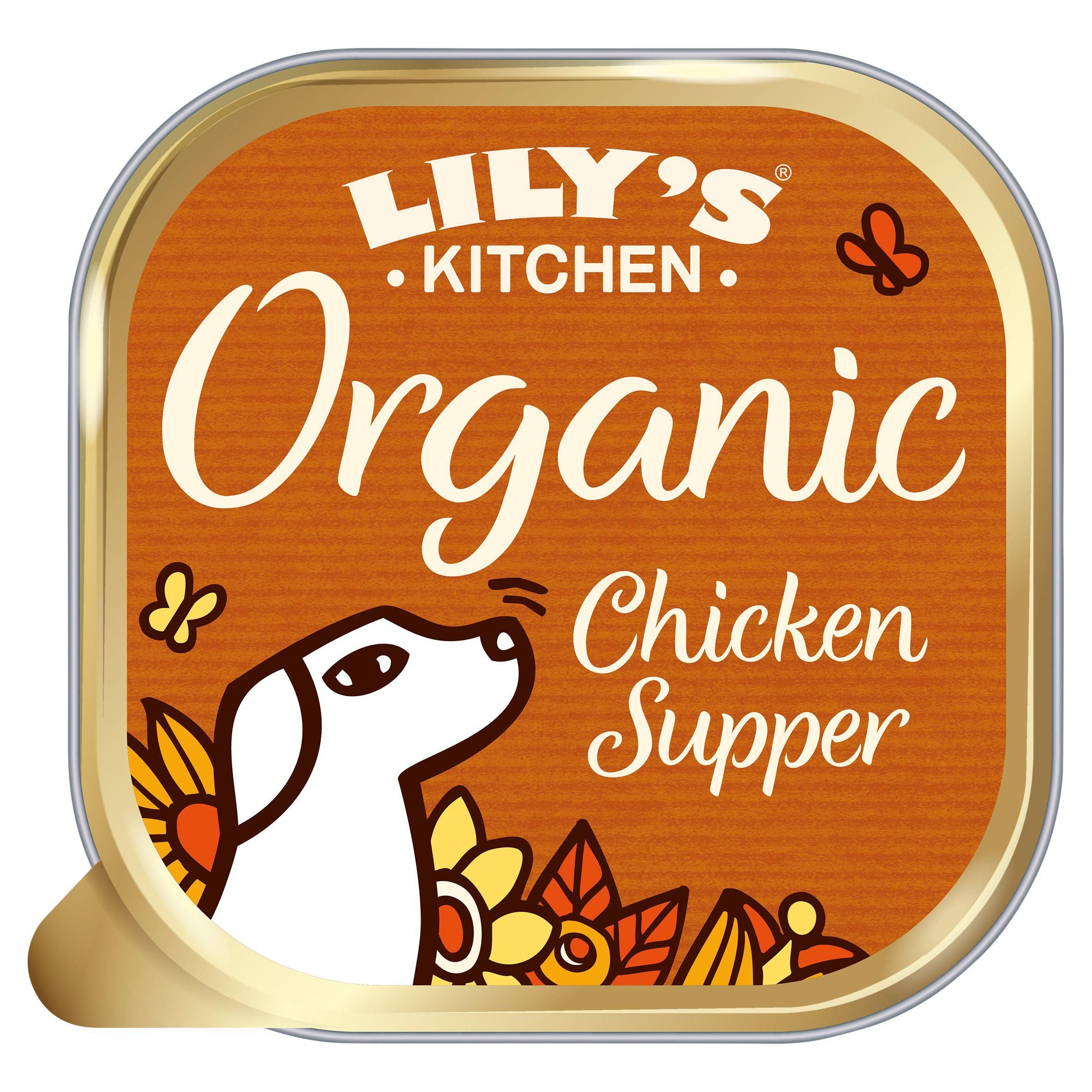 Lily's Kitchen Proper Food for Dogs Organic Chicken Supper with Carrots &amp; Peas 150g