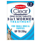 Bob Martin Clear Treatment 3 in 1 Flavoured Wormer 150/144/50mg Tablets for Dogs 2 Tablets