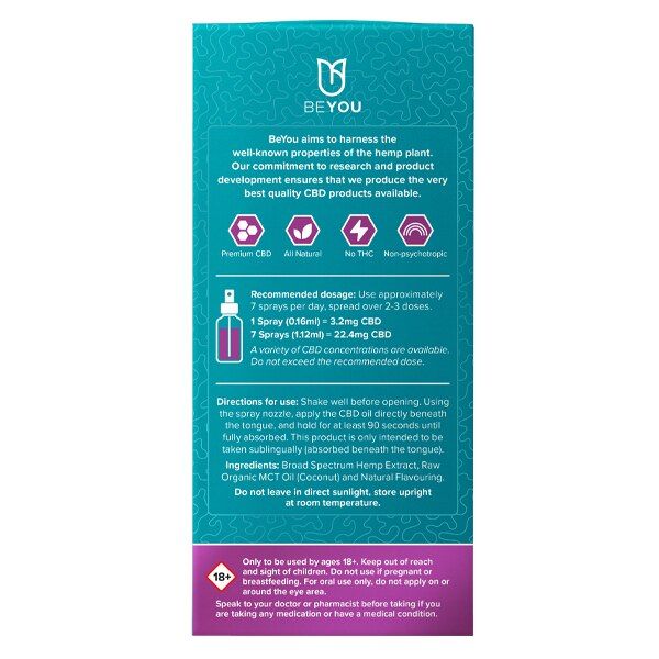 Be You Berry CBD Oral Spray with MCT Oil 600mg 30ml - McGrocer