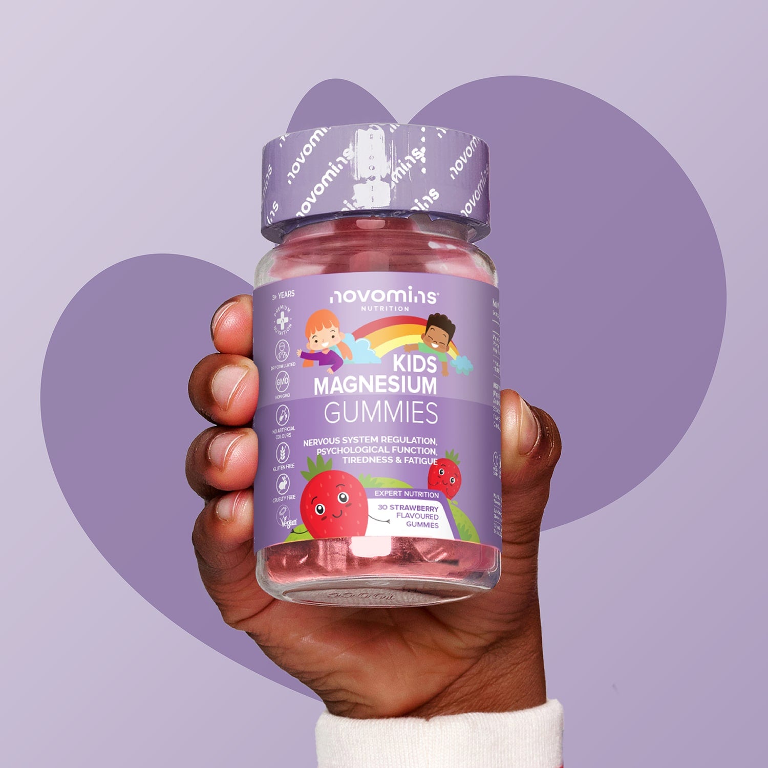 Novomins Kids Magnesium Strawberry Flavoured 30 Gummies - 998896