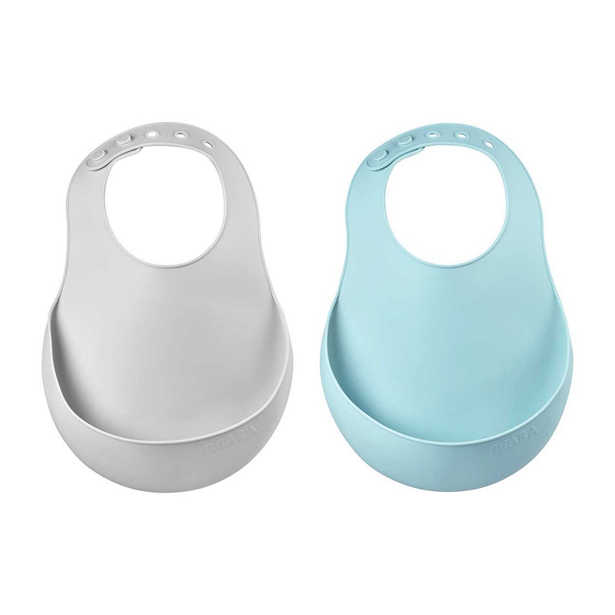 Beaba Silicone Bibs Light Mist Old Blue 2s - McGrocer