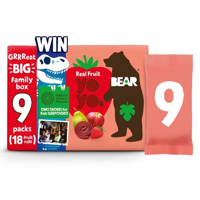 BEAR Fruit Yoyos Strawberry Family Pack   9 x 20g - McGrocer