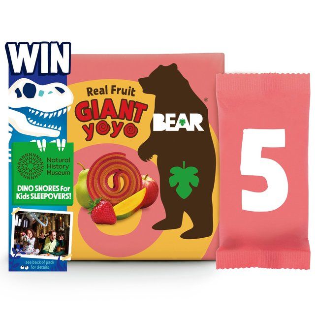 BEAR GIANT Fruit Yoyos Strawberry & Mango Multipack   5 x 20g - McGrocer