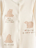 Bear Hunt Beige Character Print Sleepsuit  Up to 1 mth