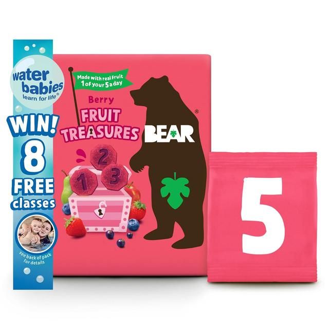 Bear Treasures Kids Snack 3+ Years Berry Flavour   5 x 20g