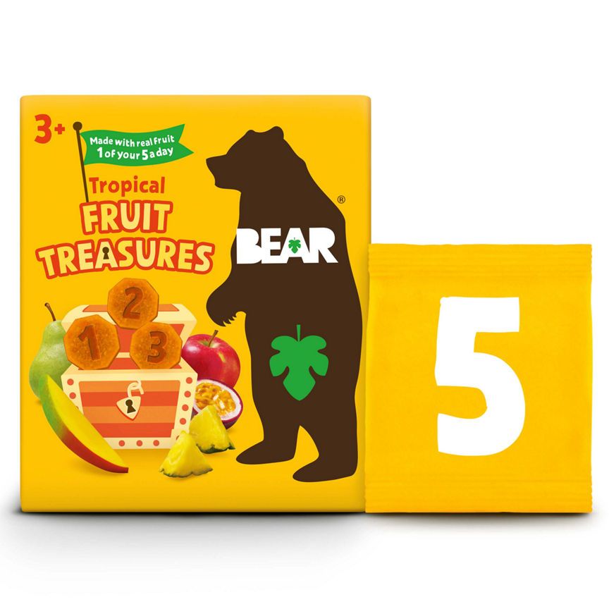 BEAR Tropical Fruit Treasures 3+ Years 5 x 20g