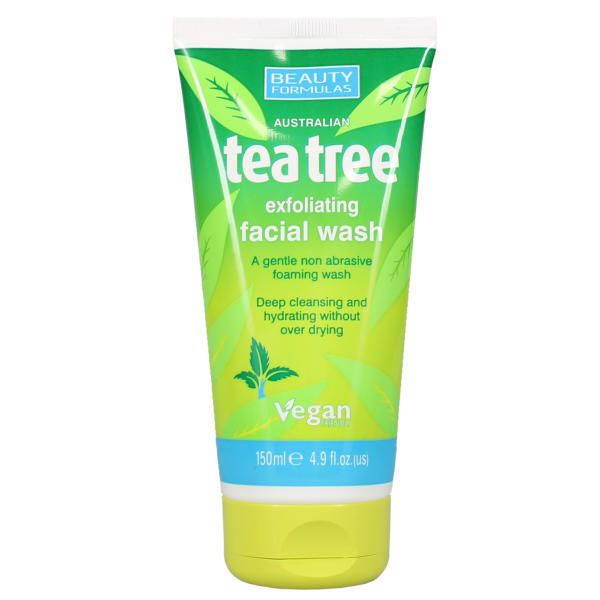 Beauty Formulas Tea Tree Exfoliating Facial Wash 150ml