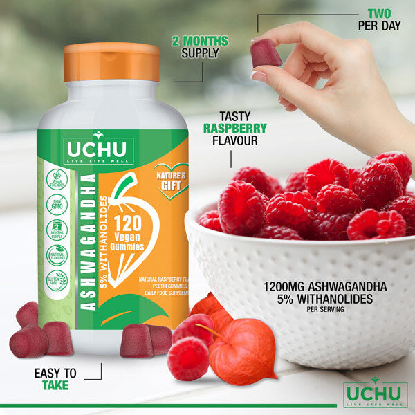 UCHU 120 X Ashwagandha Gummies 5% Withanolides - Vegan