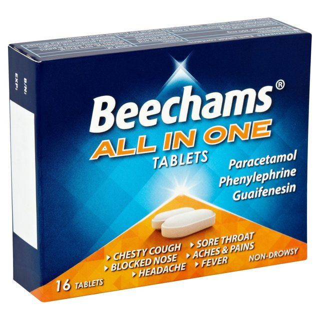 Beechams All in One Cold & Flu Tablets with Paracetamol Tablets   16 per pack