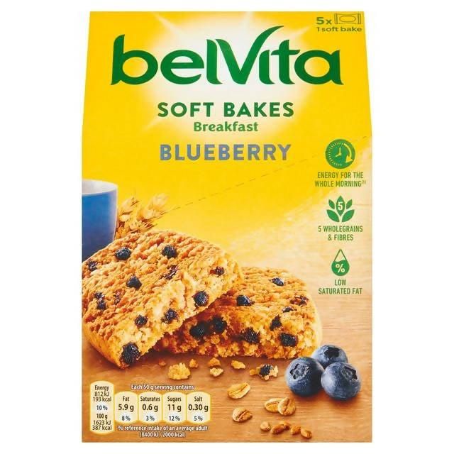 Belvita Breakfast Biscuits Soft Bakes Filled Blueberry Multipack 250g