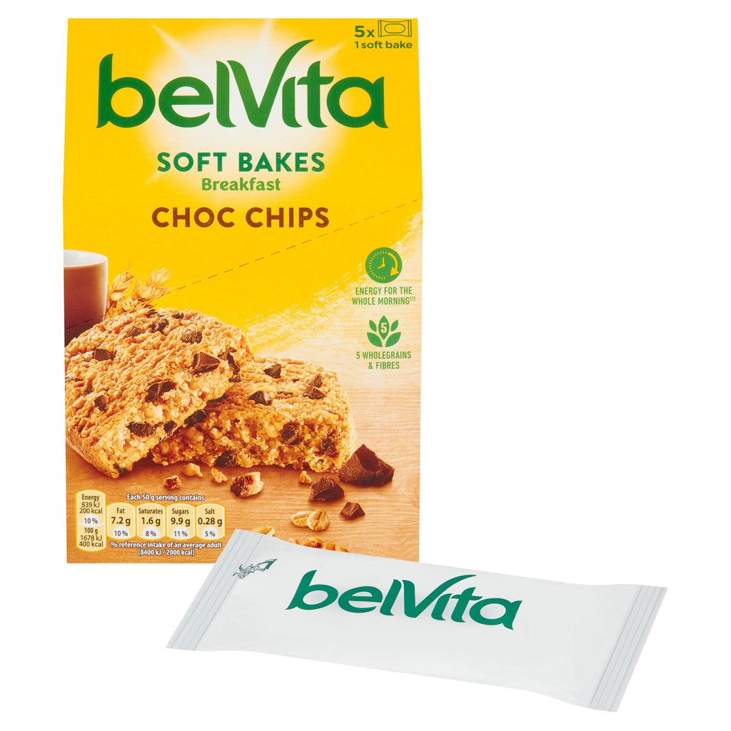 Belvita Breakfast Soft Bakes Chocolate Chip Pack x5 250g