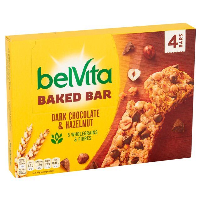 Belvita Dark Chocolate & Hazelnut Baked Bar  Multipack   4 per pack