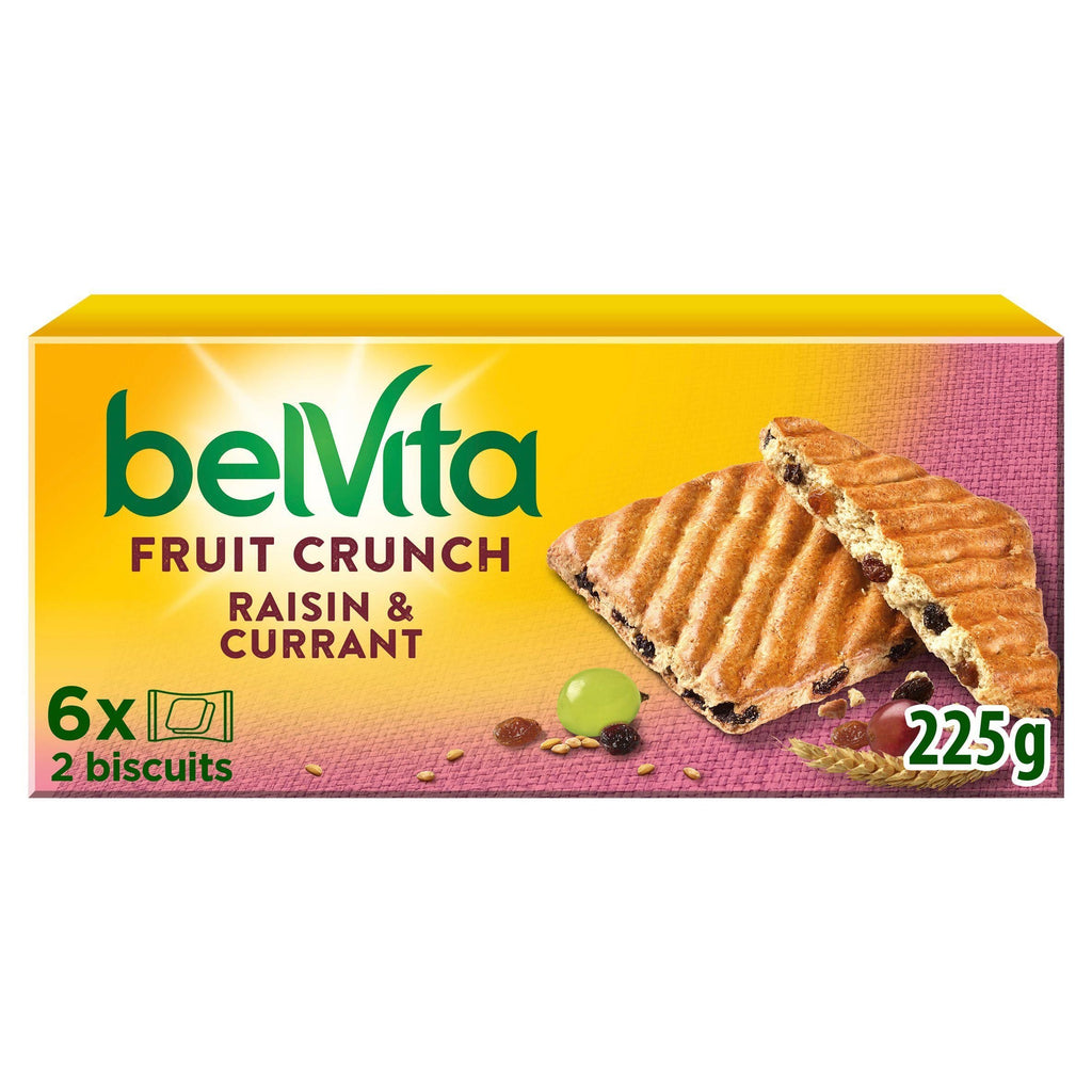 Belvita Fruit Crunch Raisin & Currant Biscuits Pack x6 225g