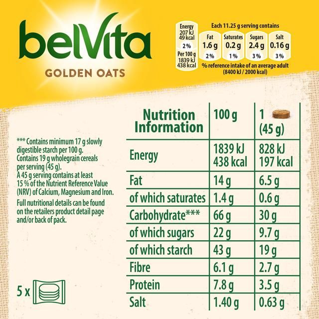 Belvita Golden Oats Breakfast Biscuits   5 per pack