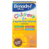 Benadryl Allergy Oral Solution For Children 6+ 70ml