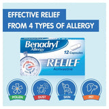 Benadryl Allergy Relief Capsules   12 per pack