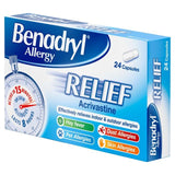 Benadryl Allergy Relief Capsules   24 per pack