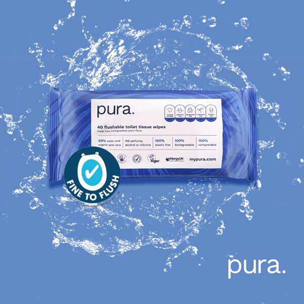 Pura Premium Flushable Moist Toilet Tissue Wipes, 40 Wipes GOODS Superdrug   