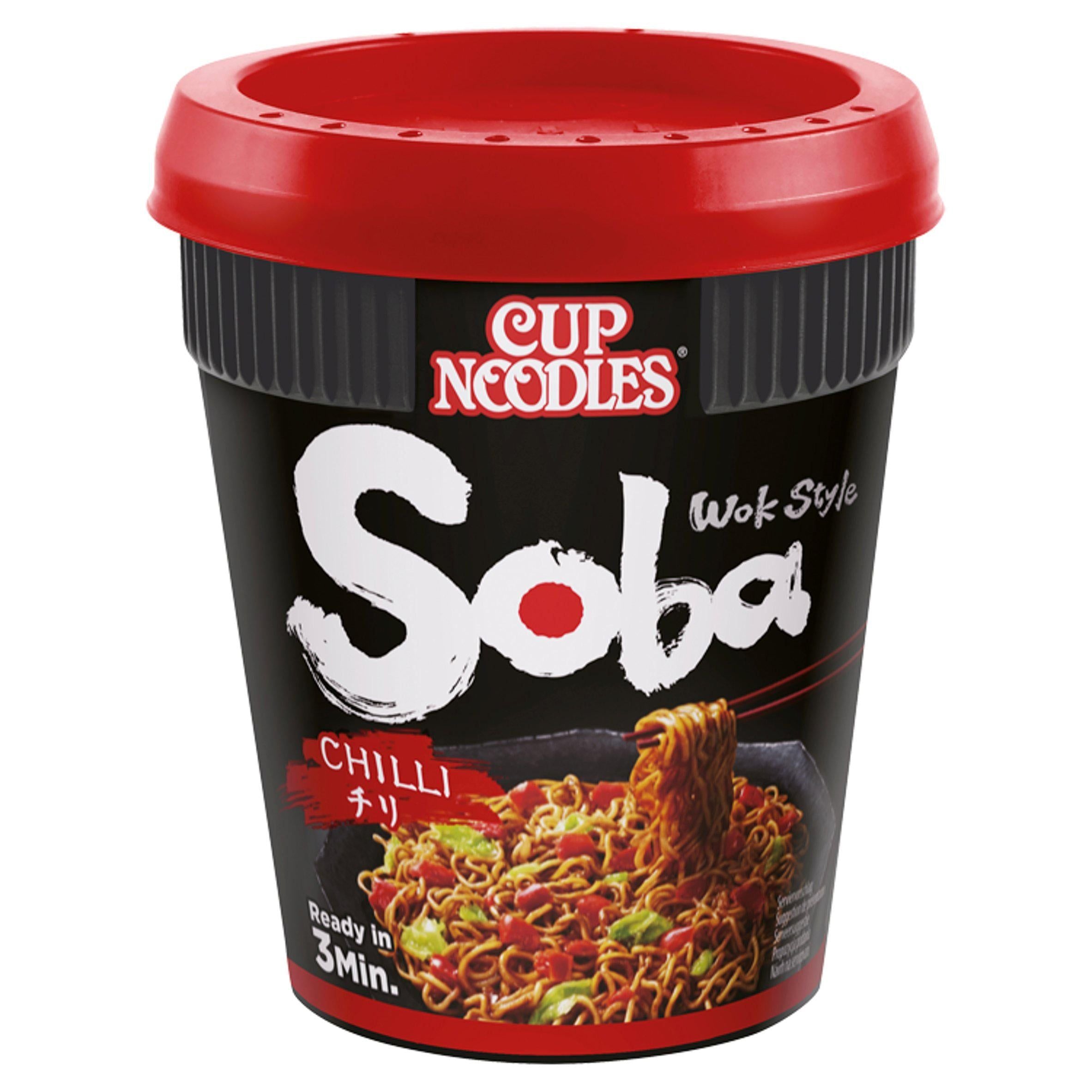 Nissin Soba Chilli Wok Style Instant Cup Noodles Pot 92g Instant snack & meals Sainsburys   