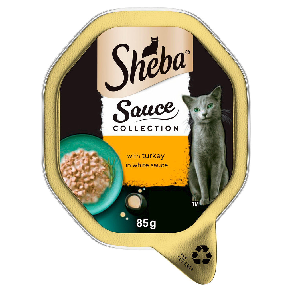 Sheba Fine Recipes Adult Wet Cat Food Tray Turkey in Gravy 85g