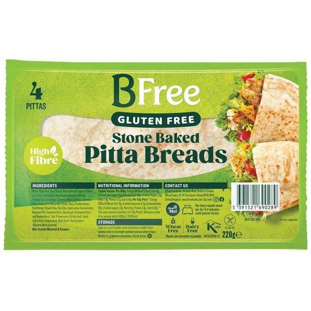 BFree Stone Baked Pitta Breads   4 x 55g