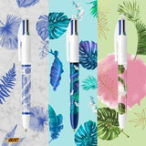 BIC 4 Colours Botanical Retractable Ballpoint Pens Pack of 5   5 per pack - McGrocer