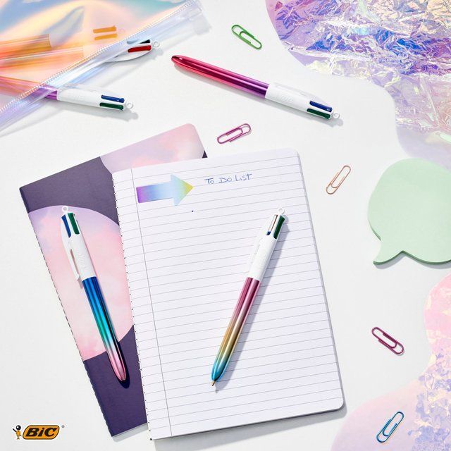 BIC 4 Colours Gradient Retractable Ballpoint Pens Pack of 5   5 per pack - McGrocer