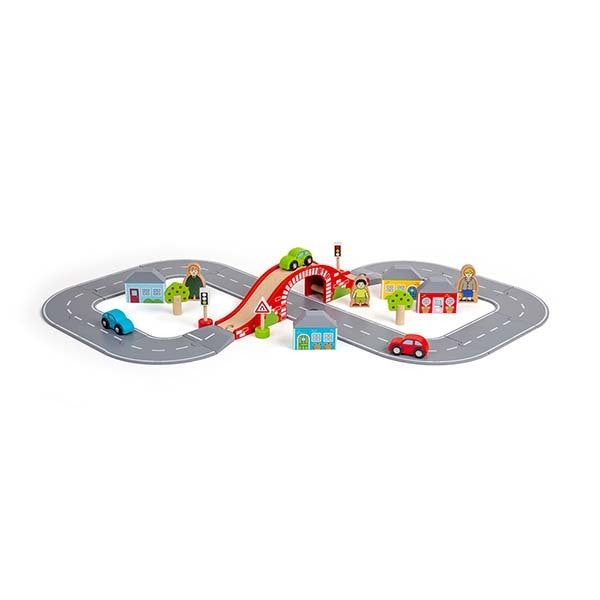 Bigjigs Rail 36 Piece Figure of Eight Roadway Set