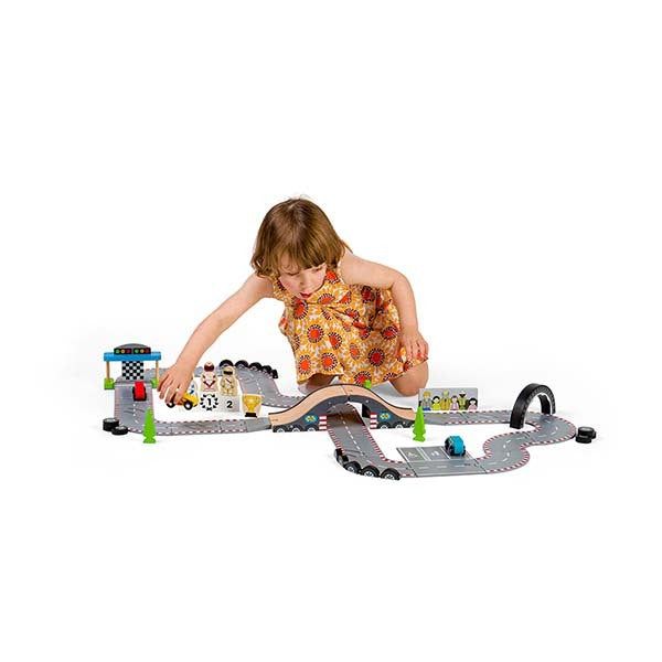 Bigjigs Rail Wooden Roadway Race Day Playset - McGrocer