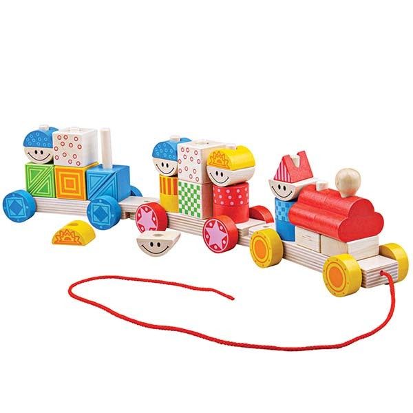 Bigjigs Toys Build Up Pull Along Train