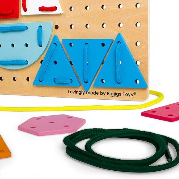 Bigjigs Toys Geometric Lace-A-Shape Toy - McGrocer