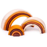 Bigjigs Toys Large Wooden Rainbow Stacking Toy