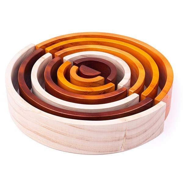 Bigjigs Toys Large Wooden Rainbow Stacking Toy