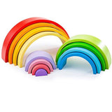 Bigjigs Toys Large Wooden Stacking Rainbow Toy